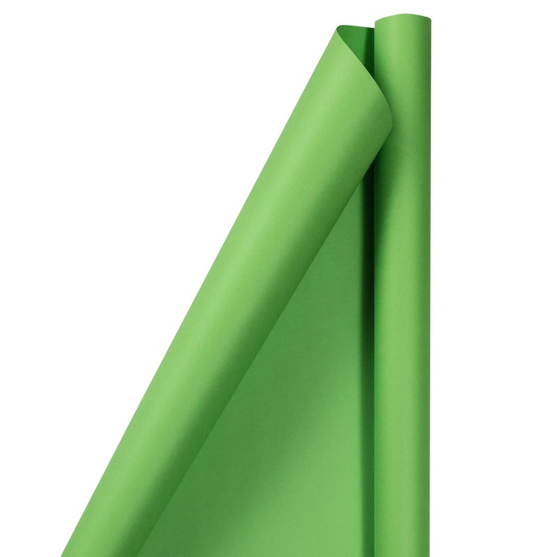 JAM Paper Gift Wrap - Matte Wrapping Paper - 25 Sq Ft (30 in x 10 Ft) - Matte Lime Green - Roll Sold Individually - Image 1